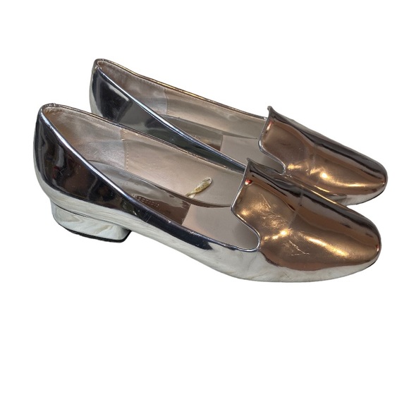 ZARA Metallic Silver Loafers - Picture 3 of 4